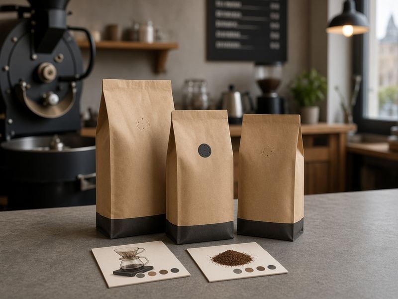 Retail bags at Urban Harbor Roastery
